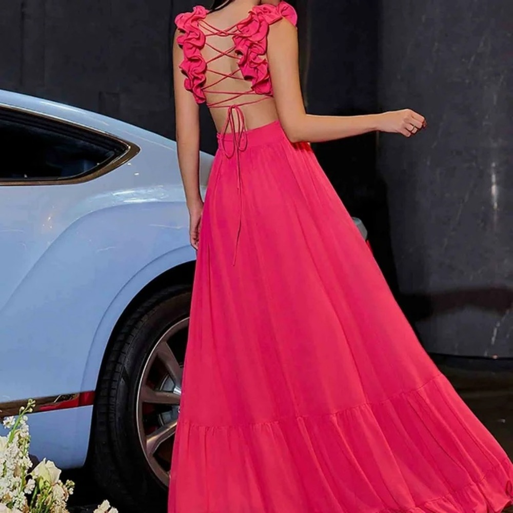 Elegant Pink Evening Gown - Picture 2 of 3